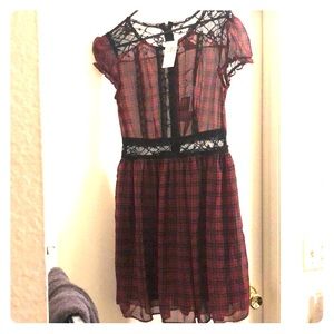 Tripp brand red/black plaid dress XS/0-2